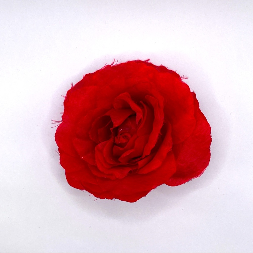 Lightly distressed silk rose brooch- hair clip